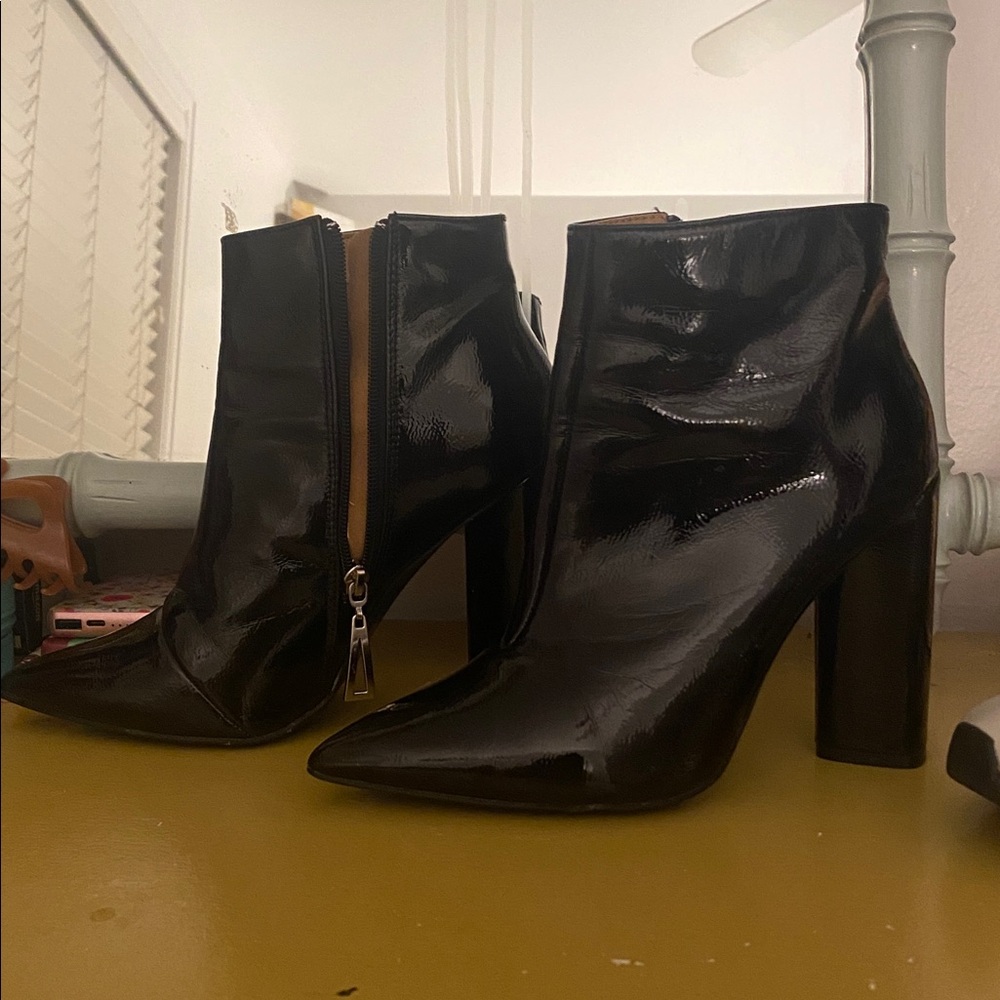 Patent Leather Booties